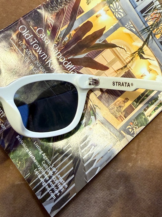 Strata Rider White Acetate Sunglasses | Polarized | Unisex | Like New main image 12